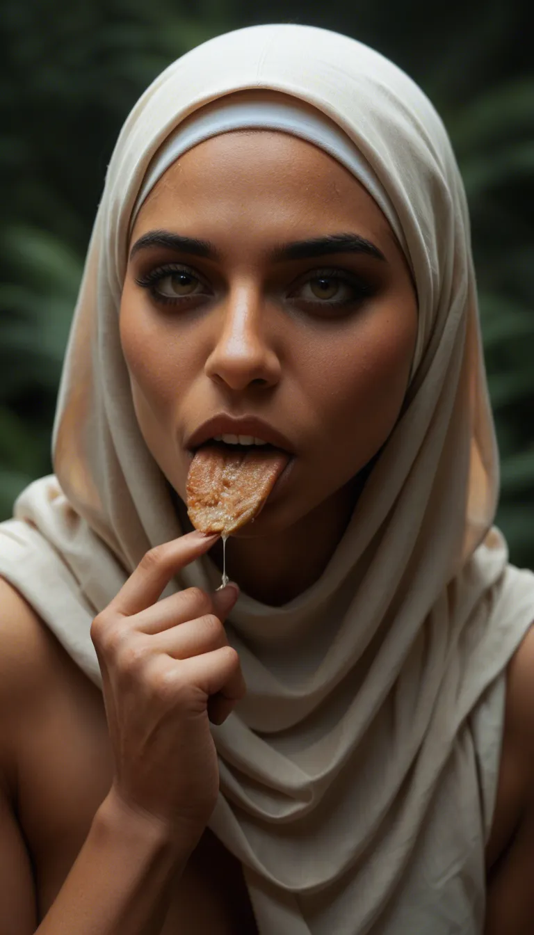 Female alien eating out hijab Female