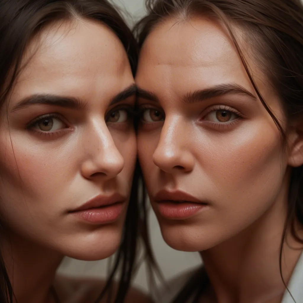 best quality, hyperrealistic, close-up, multiple girls, arching back, arms up, dominant stare