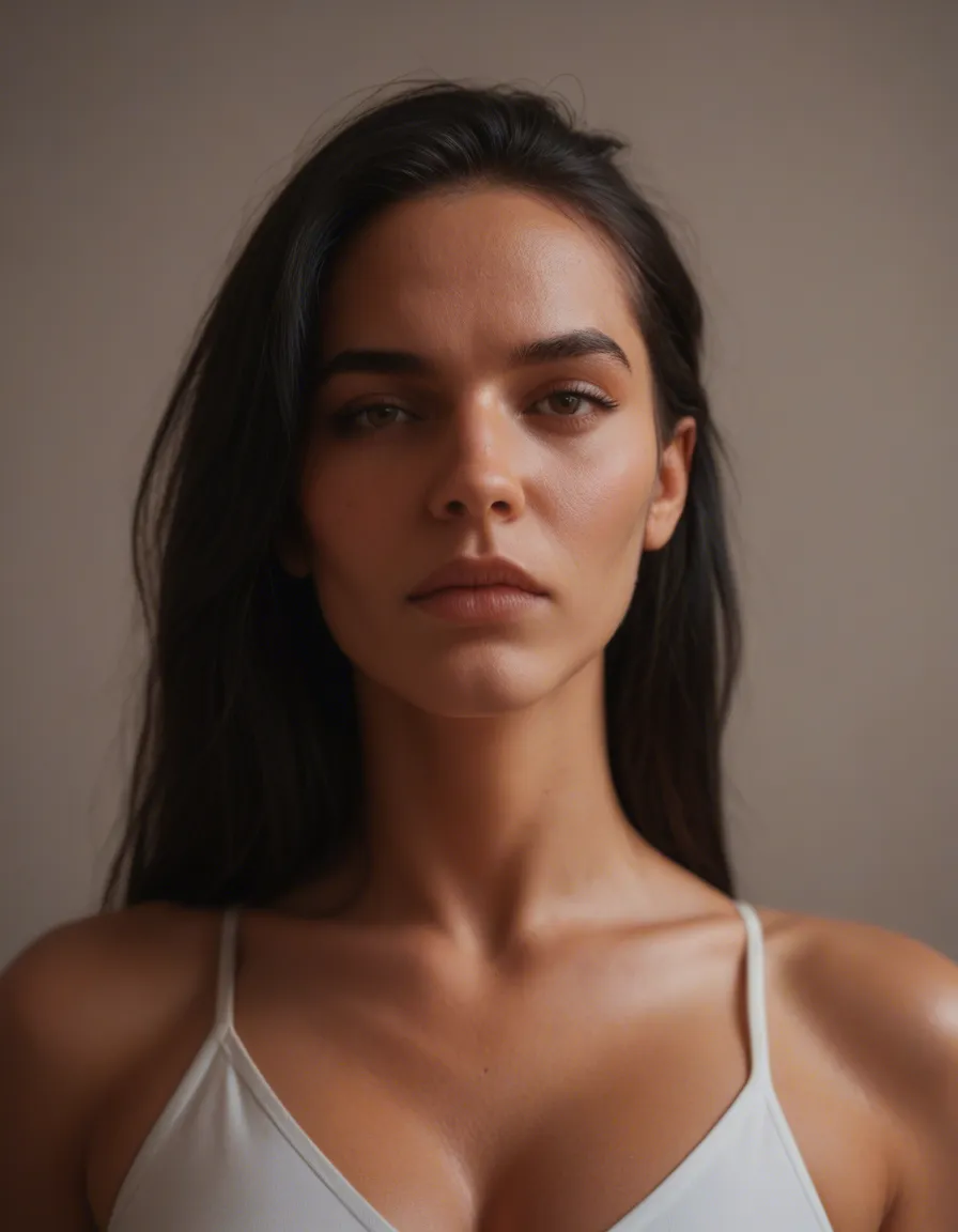 best quality, hyperrealistic, a thick woman with big boobs and black hair playing with herself, score_9, score_8, candid photo, realistic skin texture, visible skin pores, film grain, depth of field
