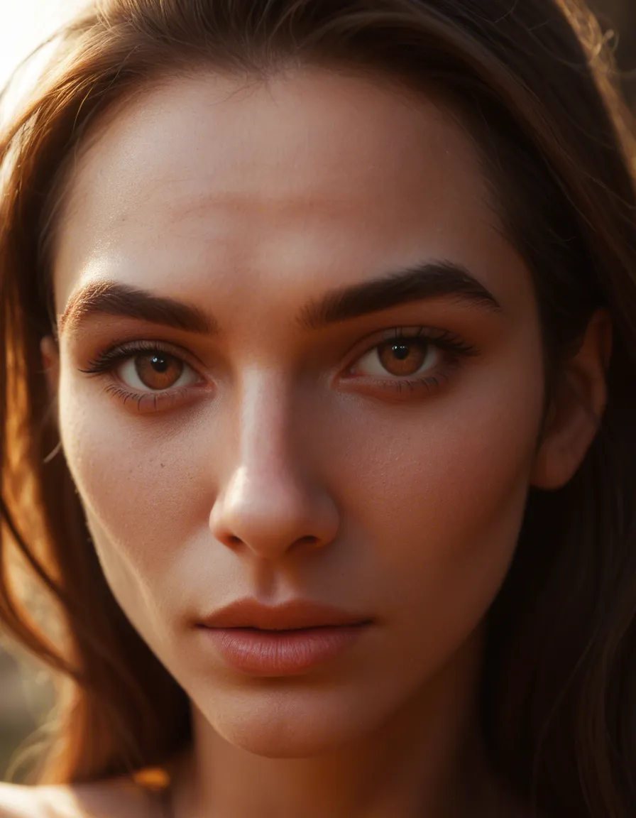 An ultra-realistic, close-up outdoor portrait of a young adult Caucasian woman with an oval face shape and clear, slightly luminous skin texture. She has dark, warm brown eyes with visible lower lash detail, and natural, well-defined brown eyebrows. Her nose is straight with a slightly rounded tip. She has defined, apple-like cheeks and a warm, closed-mouth smile, with lips colored in a soft, semi-matte pinkish-mauve shade. Her hair is straight, colored in a rich light golden-brown with subtle honey-blonde highlights, styled in a center part, and falls in layers around her shoulders. She wears a simple black square-neck top, revealing a delicate silver chain necklace with small links and a subtle pendant. The background is a gently blurred, sunlit daytime urban park scene, showing paved ground, fallen autumn leaves, and the indistinct wheel of a white car. The photo has a slightly high angle and utilizes natural daylight to create a warm, inviting feel. She is naked and opening her legs to show her unshaved pussy, score_9, score_8, candid photo, realistic skin texture, visible skin pores, film grain, depth of field