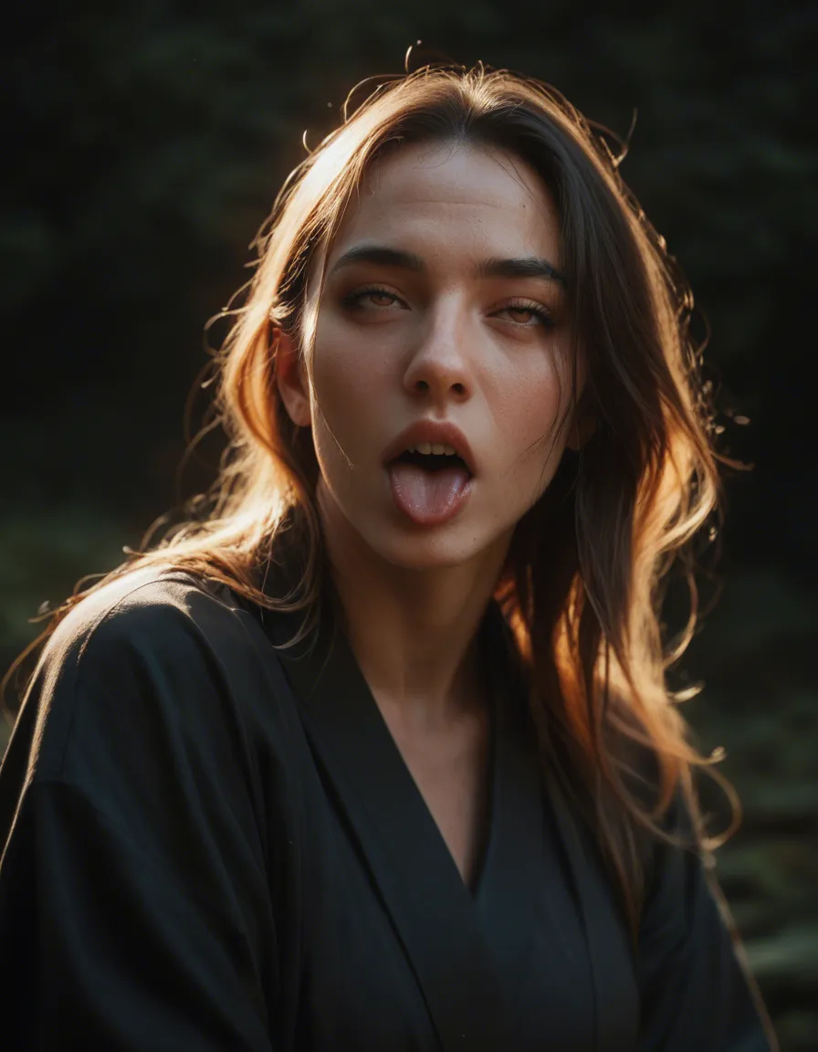 highly detailed, natural lighting, demon girl, japanese clothes, ahegao, dslr quality, score_9, score_8, candid photo, realistic skin texture, visible skin pores, film grain, depth of field