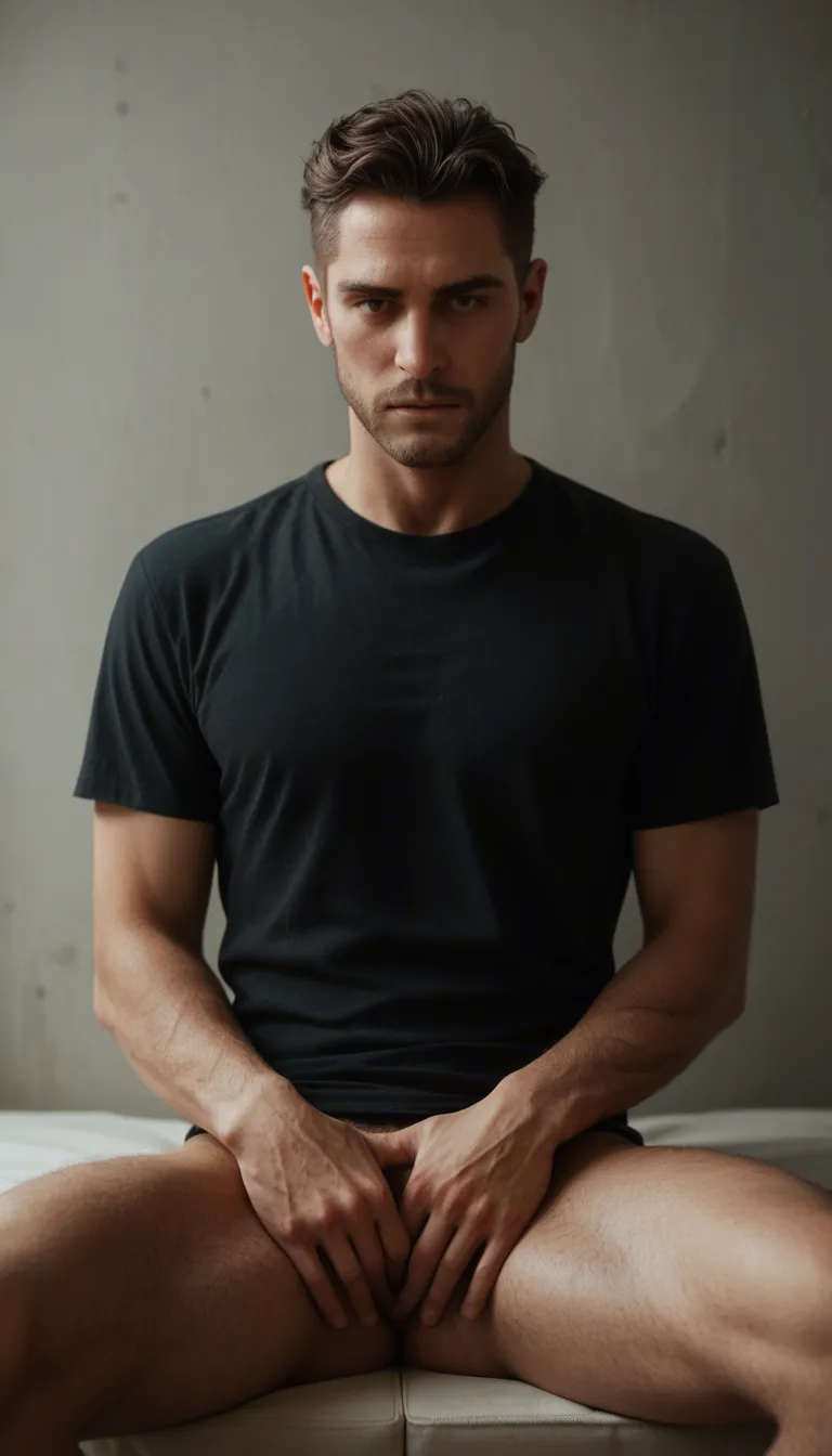 8k, sharp focus, detailed skin, male focus, shirt, fingering, lifelike render