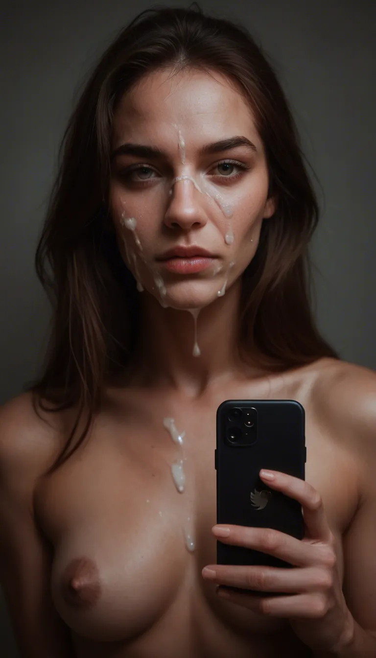 cinematic photo, 8k, solo focus, standing, ribbon, cum on face, photorealistic