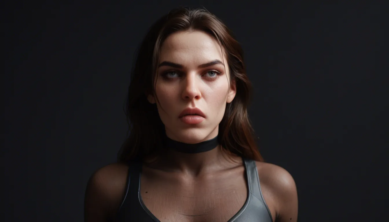 8k, sharp focus, detailed skin, solo focus, long_hair , weapon, deepthroat, studio bodystocking
