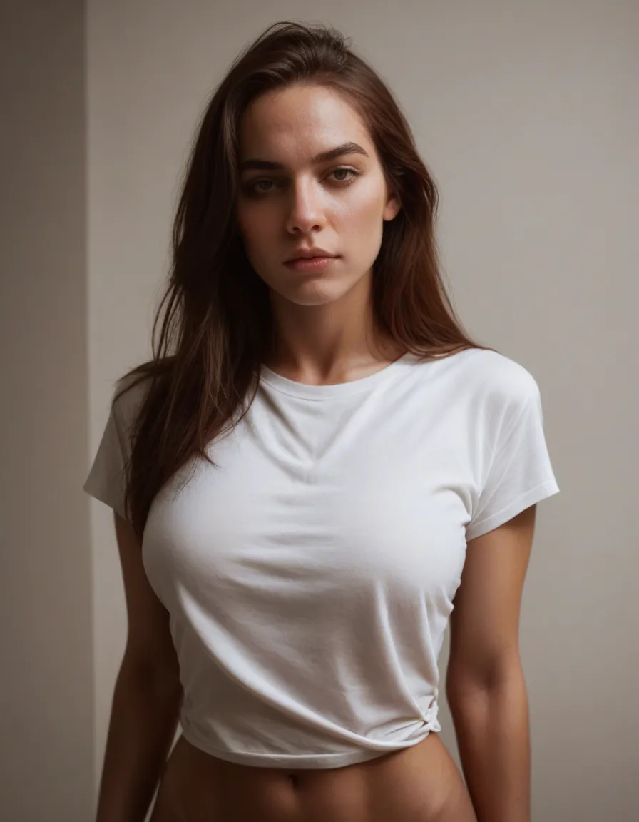 realistic, big boobs, curvy, white, long hair, naked_shirt, score_9, score_8, candid photo, realistic skin texture, visible skin pores, film grain, depth of field