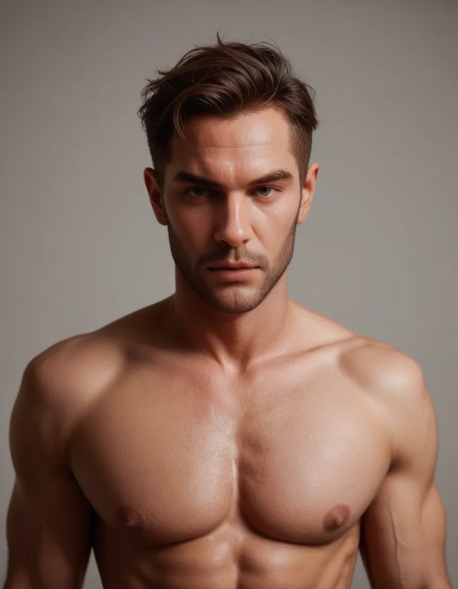 Make a naked man with a 11 inch dick with cum going down his body and out of his penis, score_9, score_8, candid photo, realistic skin texture, visible skin pores, film grain, depth of field