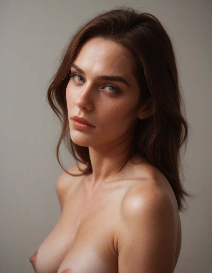 Full nude age 20 blond blue eye height 1.55 cm, score_9, score_8, candid photo, realistic skin texture, visible skin pores, film grain, depth of field