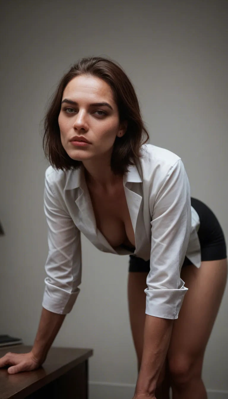 professional photo, high detail, 1other, bent over, legs, dominant stare, RAW photo