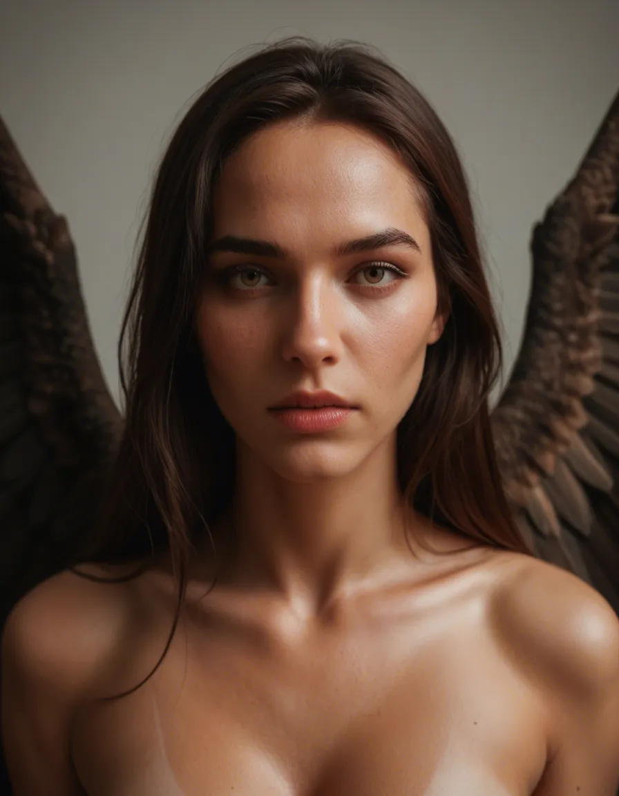 8k, sharp focus, detailed skin, multiple girls, wings, presenting, cinematic realism, score_9, score_8, candid photo, realistic skin texture, visible skin pores, film grain, depth of field