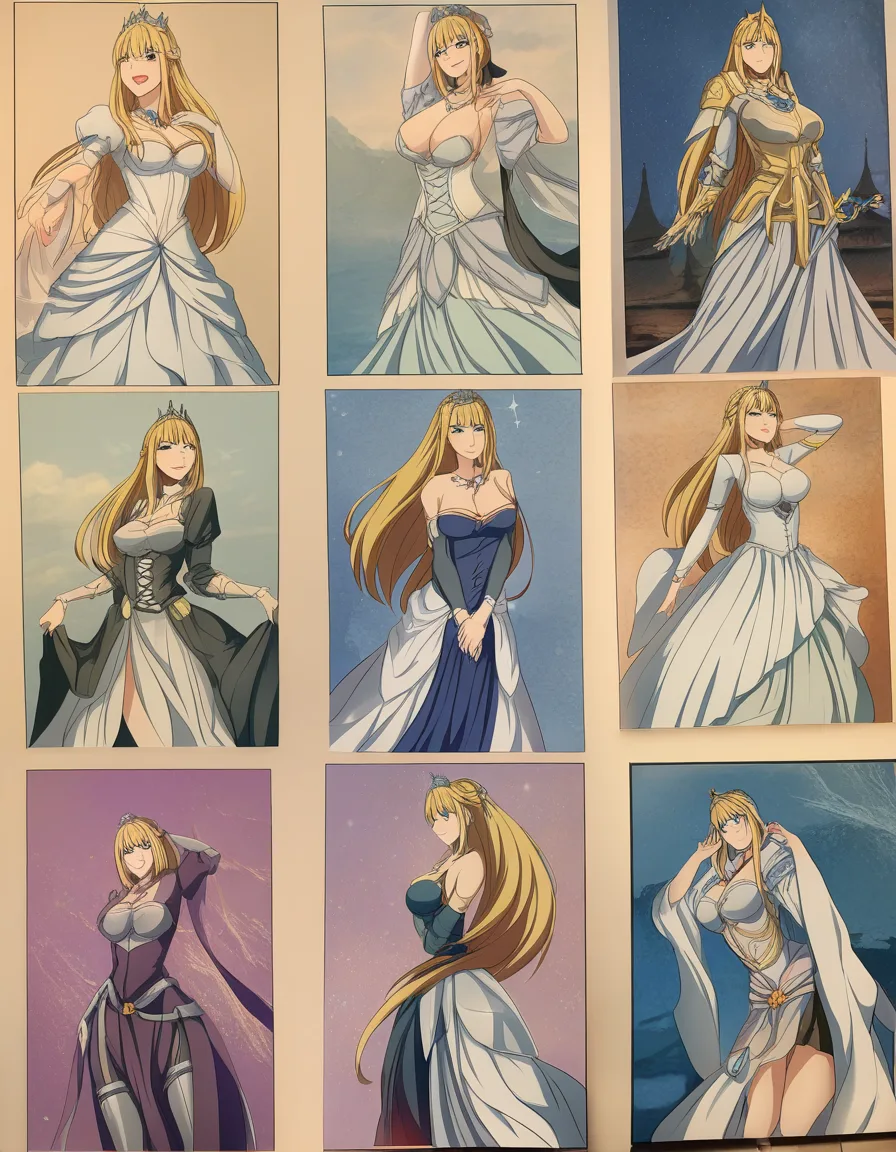 absurdres, highres, princess, long sleeves, presenting, manga panel look, hentai_studio_quality