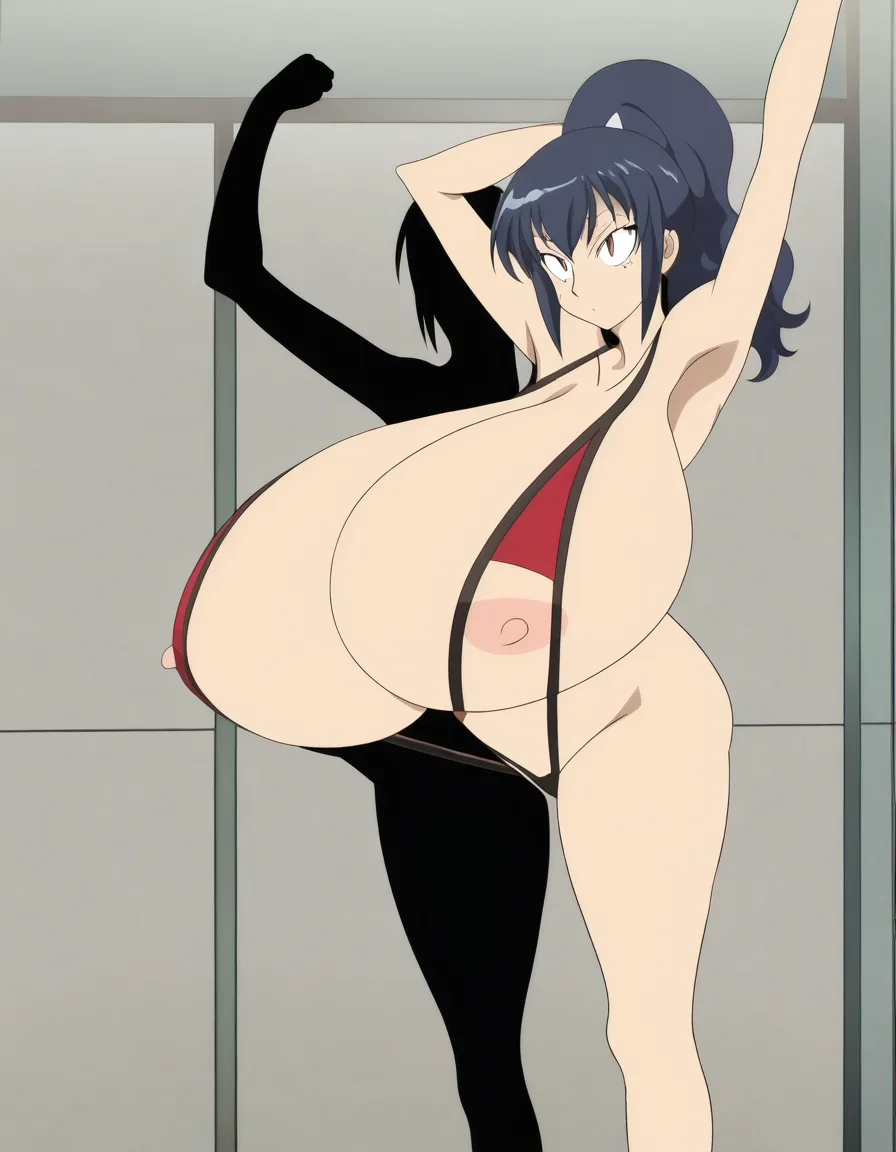 @Ye_shunguang , aged_up , she has a thinner bright red stripped slingshot swimsuit with nipple_slip , shes a fit lean body slut bad_anatomy , shes caught in the act embarassed wide eye and caught silly while shes arms up armpits, armpit_pose:1.3, with massive breasts, busty f-cup chest size, bad_anatomy, busty, and huge ass, with massive thick_thighs. In the bathroom. Full body, sexually_suggestive, ecchi style, accurate extreme detail hentai style, anime, absurd shadow shading, very absurd cel shading, extremely glossy artstyle, art, absurd lighting, absolutely over exaggerated body proportions, (extremely_hyper_leaner_and_fitter_body:1.1), gigantic_massive_breasts, extremely_massive_breasts, solo, leaner waist and body, (adult_aged_up_body:1.3), (anime style:1.3), 2d, anime screencap, cel shading, flat color, (anime style:1.3), 2d, anime screencap, cel shading, flat color. from_side, arching_back, stretching., (anime style:1.3), 2d, anime screencap, cel shading, flat color, hentai style. /highres, /best_quality, (anime style:1.3), 2d, anime screencap, cel shading, flat color, (hentai style:1.3), 2d, anime screencap, cel shading., accurate suggestion., (anime style:1.3), 2d, anime screencap, cel shading, flat color, hot, (anime style:1.3), 2d, anime screencap, cel shading, flat color, (anime style:1.3), 2d, anime screencap, cel shading, flat color