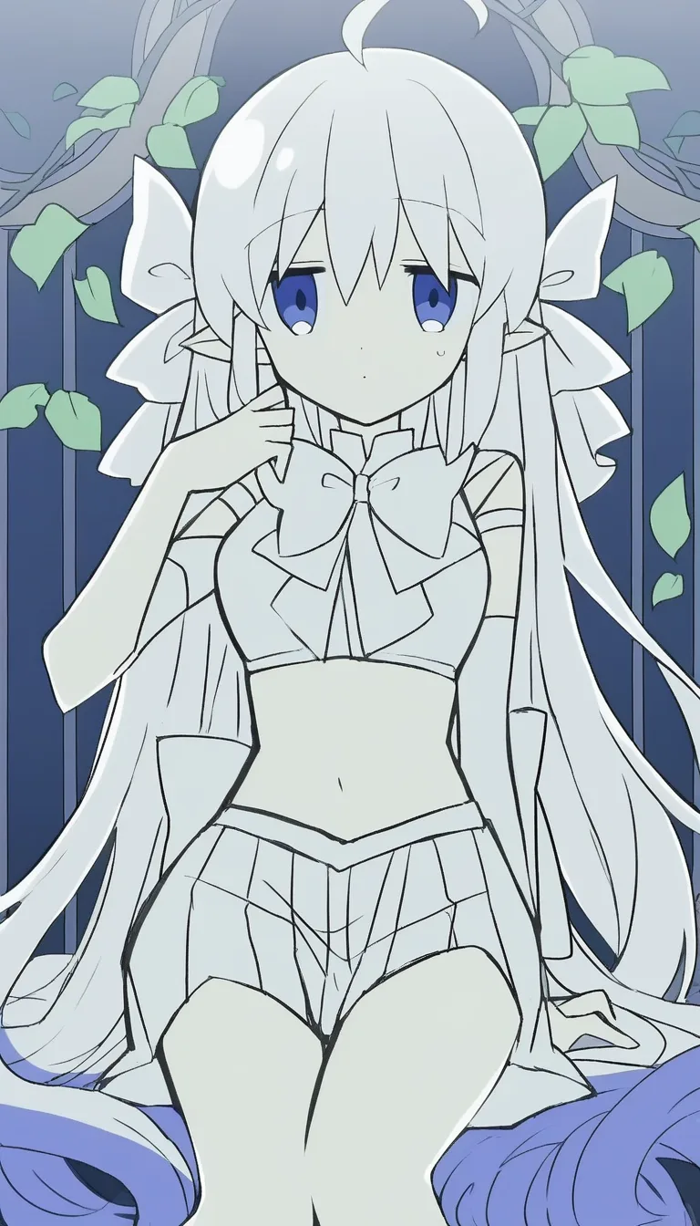 highly detailed, natural lighting, demon girl, midriff, bow, cowgirl position, leaf, portrait, hyperrealistic, ぷにぷに