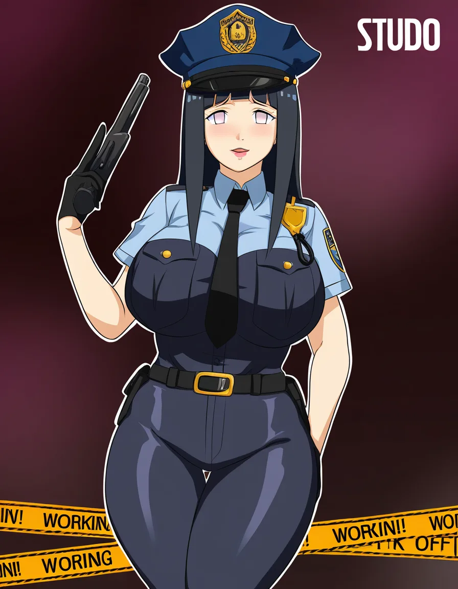 @hyuuga_hinata curvy mature_female , working as a police officer, huge_breasts , tight_clothes , in danger, hentai_studio_quality