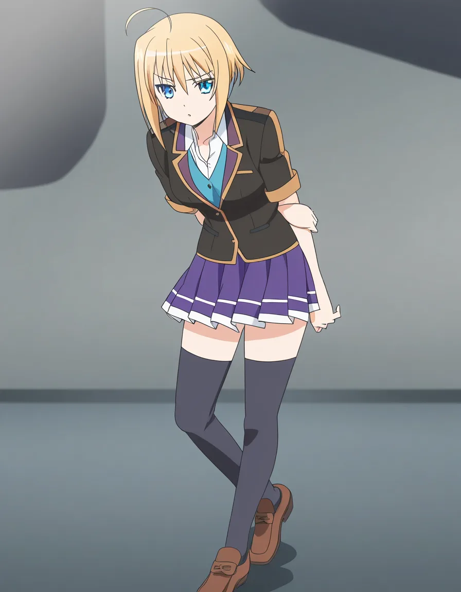 college uniform stepsis thigh
highs, (anime style:1.3), 2d, anime screencap, cel shading, flat color