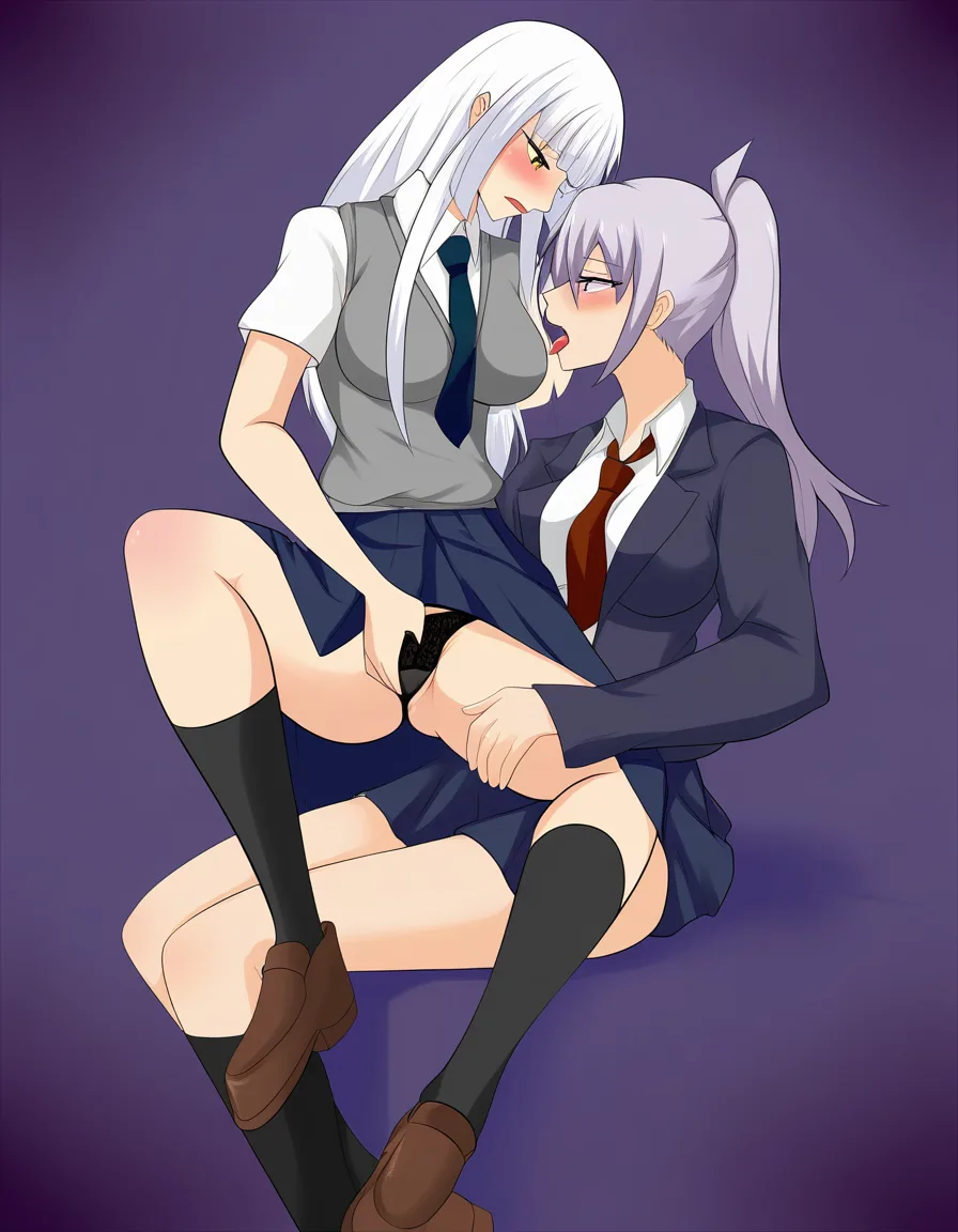 school_uniform , 2girls , yuri , futa_with_female , straddling, hentai_studio_quality