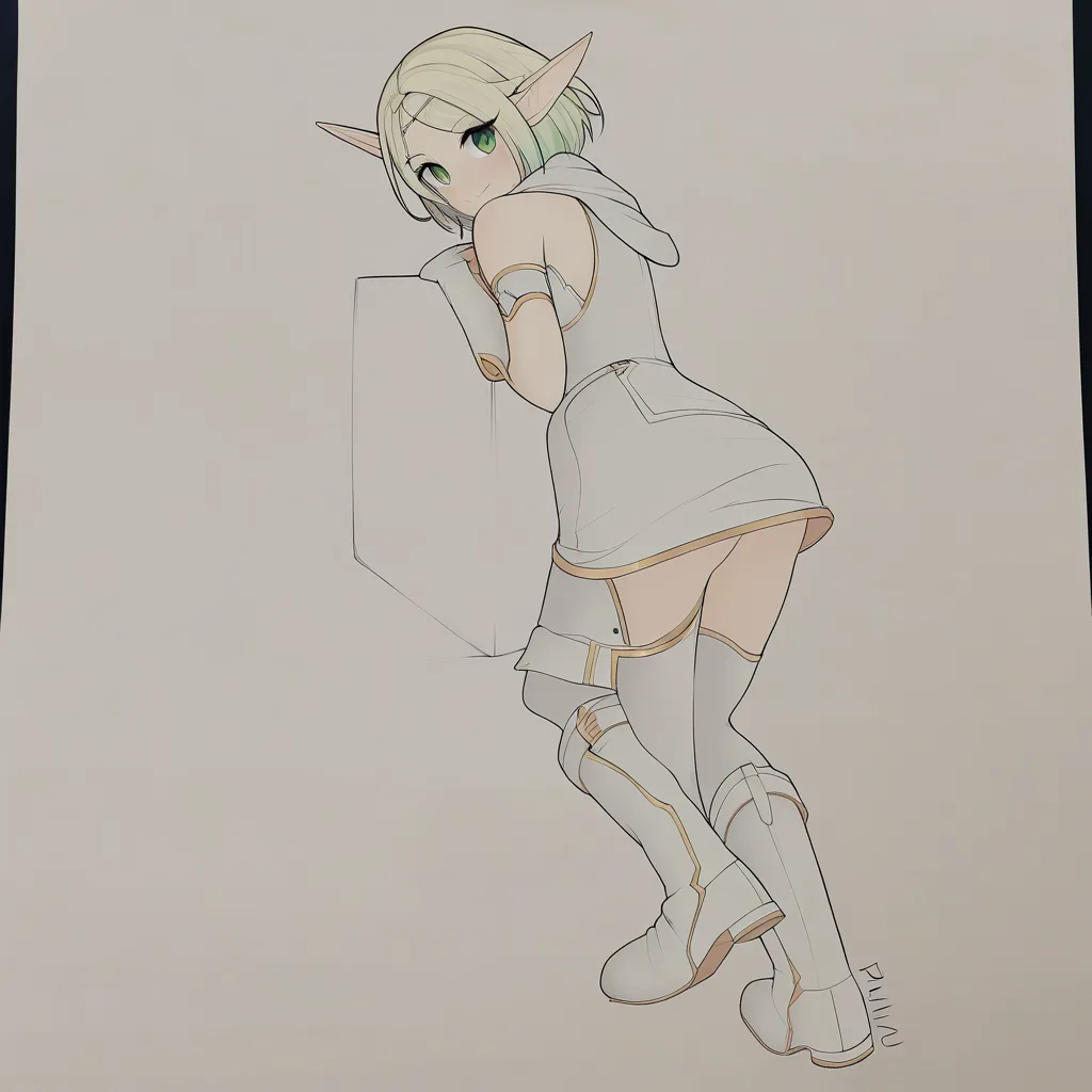sharp focus, 8k uhd, elf girl, boots, teasing, rim light, studio photo