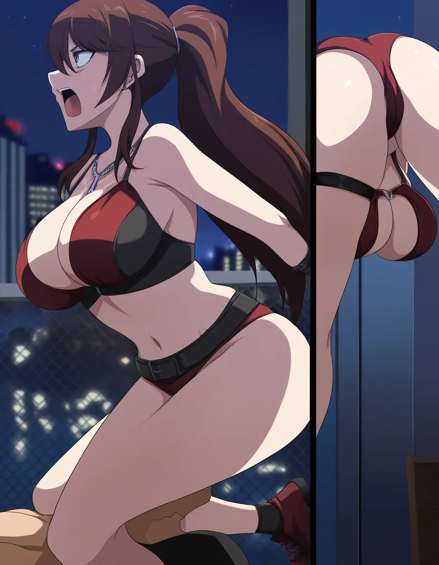 ultra detailed shading, brunette woman, navel, shoes, 69 position, night, intense passion, anime style, hentai_studio_quality