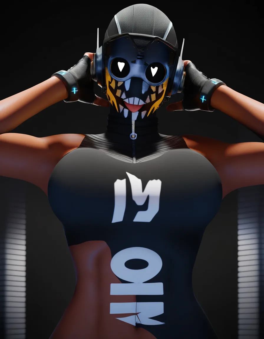 3D render, best quality, solo female, ahegao, volumetric render, score_9, score_8, 3d render, octane render, subsurface scattering, ray tracing, smooth shading