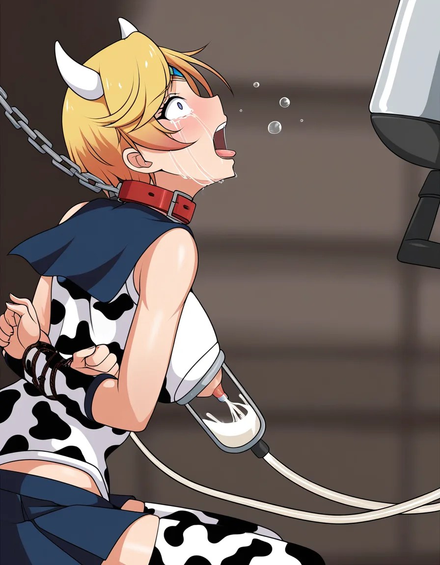 masterpiece , best quality , sailor_uranus , profile , milking_machine , bondage , leash , cow_horns , cow_print , crying , scared , hentai_studio_quality, hentai_studio_quality, hentai_studio_quality, hentai_studio_quality, hentai_studio_quality