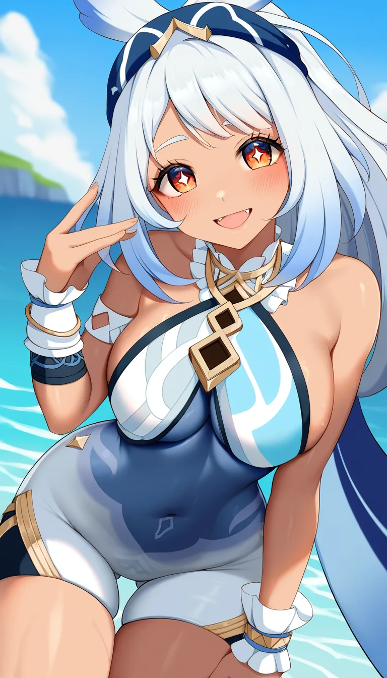 Masterpiece,  1girl,  Mualani character from genshin impact, girly smile, lightweight body, .,,, value:0.1 for: hentai_studio_quality.,,,,,,,, hentai_studio_quality