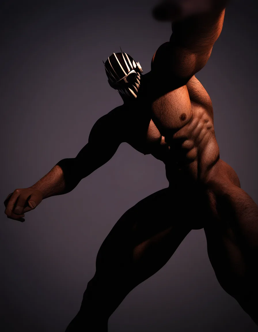 Yoruichi from bleach as futanari getting anal fucked from two monsters in the ass at the same time, score_9, score_8, 3d render, octane render, subsurface scattering, ray tracing, smooth shading