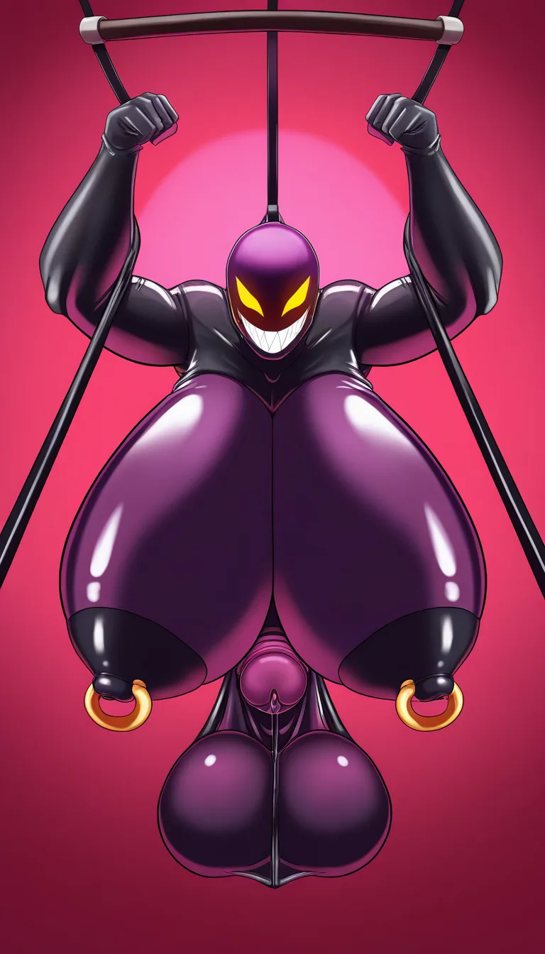 Best quality, explicit detail, solo, (humanoid_demon:1.1), (gigantic_massive_futanari_horsecock:1.4), massive_gigantic_breasts, (huge_hanging_testicles:1.4), heavy_nipple_piercing_with_weights_attatched, latex_suit_with_cutouts, mean_attitude, looking_up_pov, dominant_pov, evil_smile, hentai_studio_quality