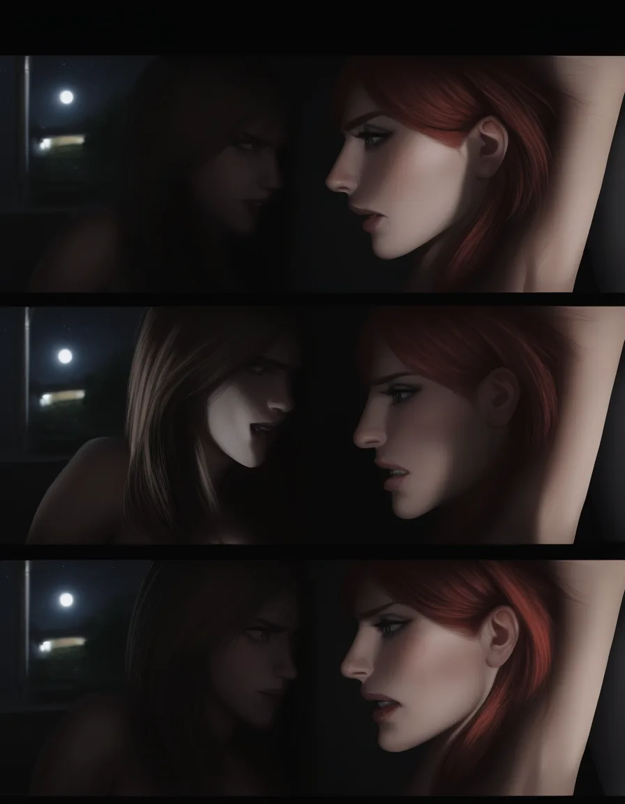 RAW photo, ultra realistic, side view, redhead woman, futanari, lips, night, intense passion, dslr quality, hentai_studio_quality