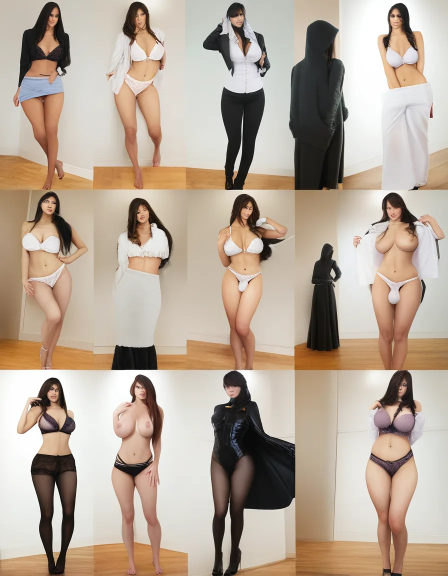RAW photo, ultra realistic, 5girls, hourglass figure, open clothes, futanari, hyperrealistic, hentai_studio_quality