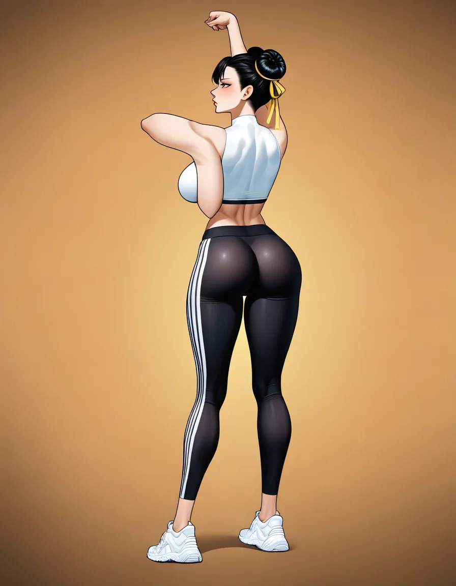 chun li sexy ass in black leggings and tops and sneakers xxx, hentai_studio_quality