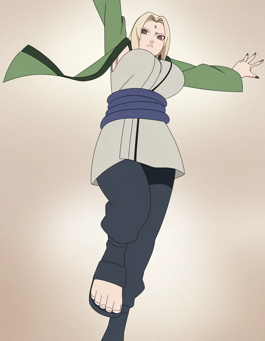 @tsunade_(naruto) from_below,  hug @uzumaki_naruto with headband, (anime style:1.3), 2d, anime screencap, cel shading, flat color