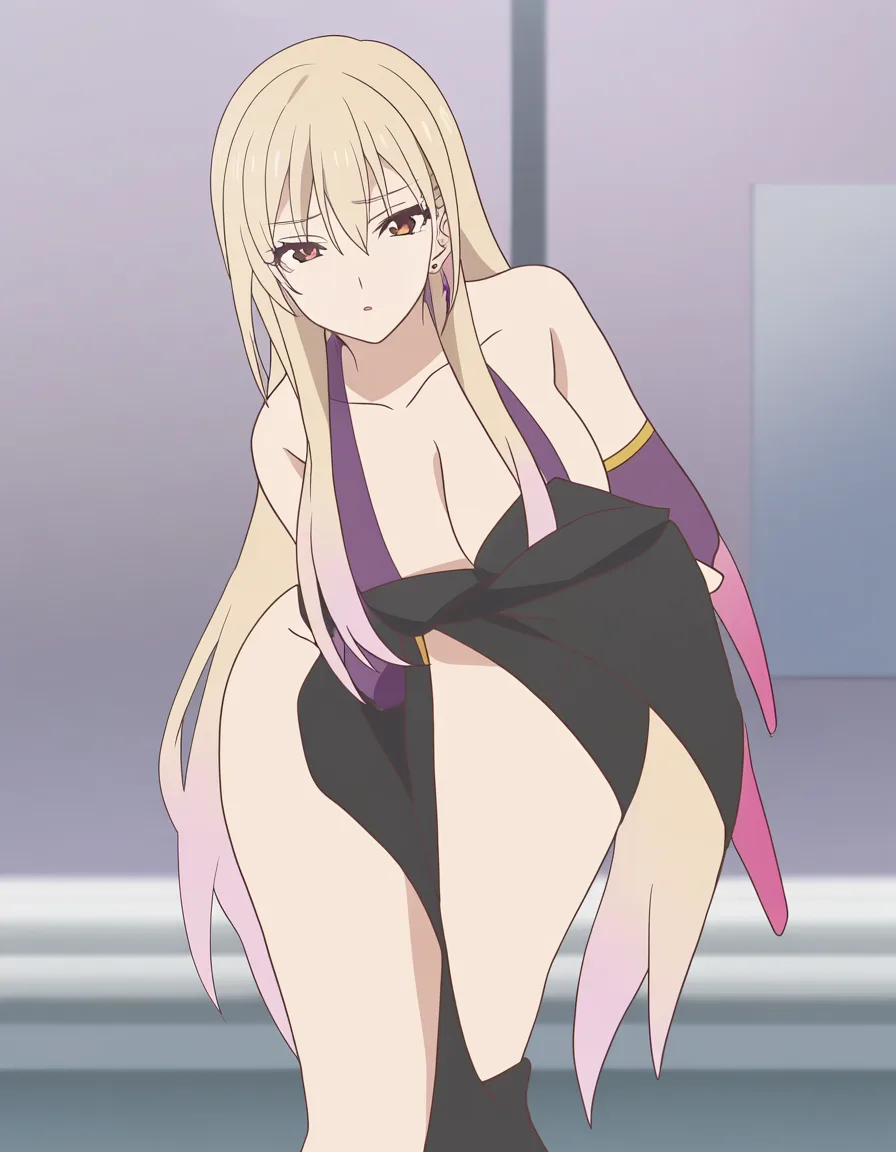 Gyaru masturbation, (anime style:1.3), 2d, anime screencap, cel shading, flat color