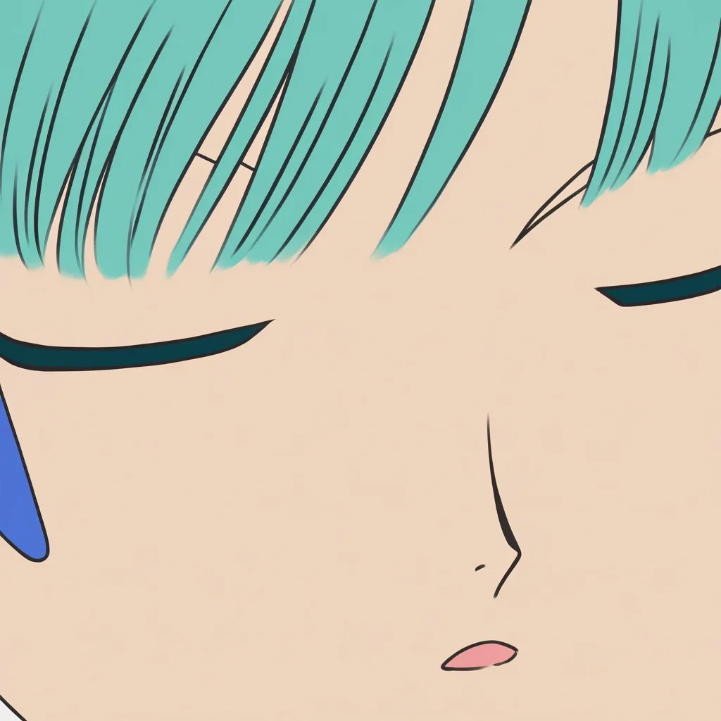 bulma nude, (anime style:1.3), 2d, anime screencap, cel shading, flat color