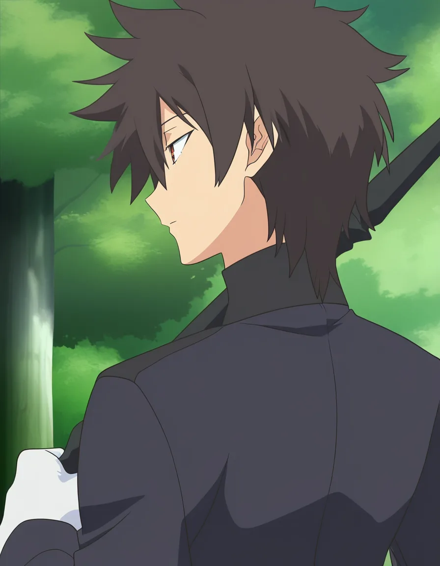 masterpiece, fine detail, 1boy, gloves, futanari, over the shoulder, soft cel shading, (anime style:1.3), 2d, anime screencap, cel shading, flat color