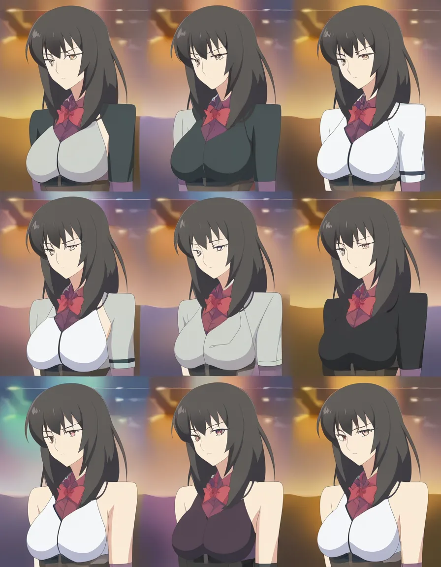 multiple_views, ultra detailed, sharp focus, , bowtie, anal sex, mysterious vibe, medium_breasts, soft anime shading,, (anime style:1.3), 2d, anime screencap, cel shading, flat color