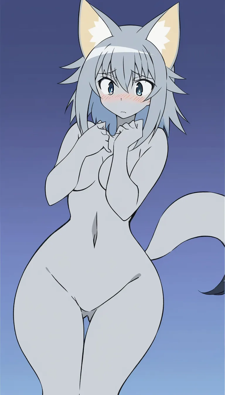 a shy furry_female fox girl getting ready for it