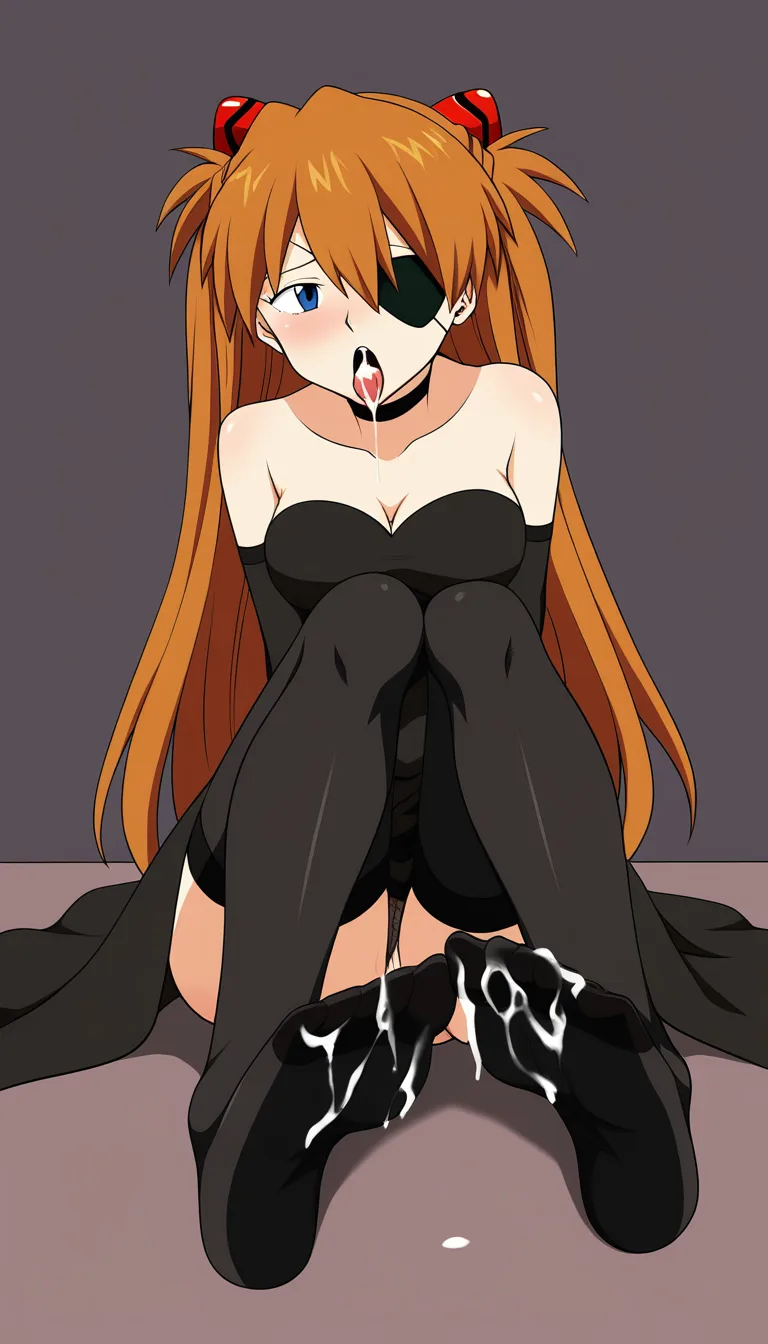 @souryuu_asuka_langley #black_gloves #dress #solo #feet #choker #thighhighs #knees_together_feet_apart
Feet directed to viewer #tongue #miniskirt cum_in_mouth, hentai_studio_quality