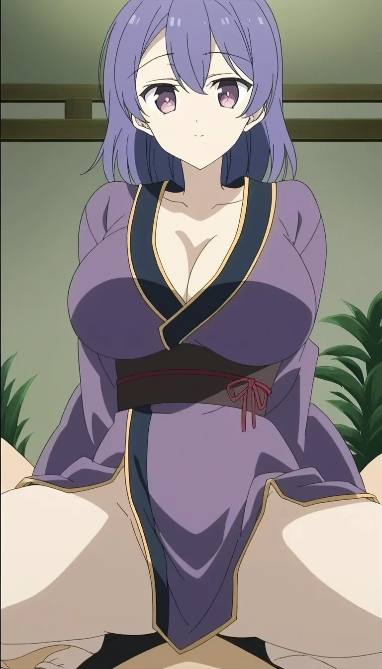 sharp focus, 8k uhd, witch, soles, japanese clothes, straddling, plant, dslr quality, huge_breasts , thick_thighs pov