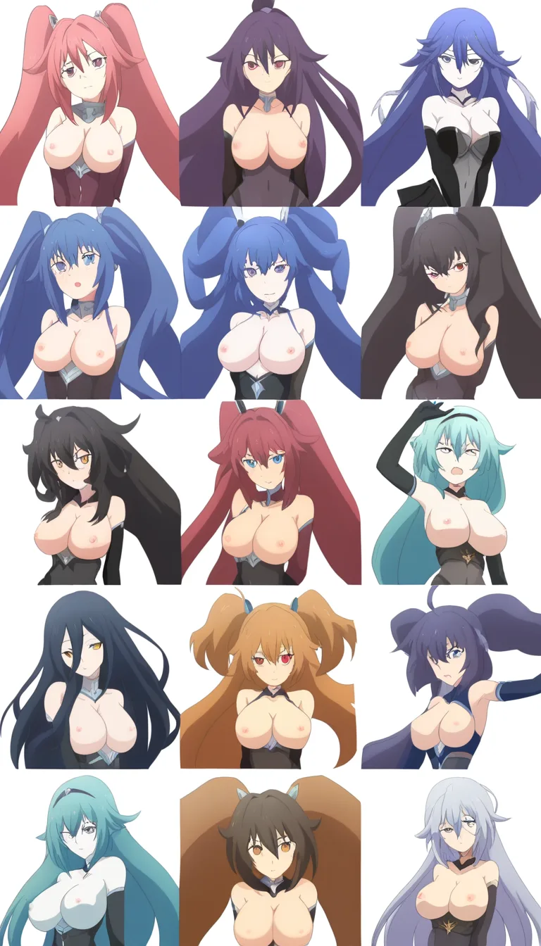 best quality, explicit detail, 3girls, covered navel, black skirt, creampie, transparent background, seductive look, doujin style, (anime style:1.3), 2d, anime screencap, cel shading, flat color