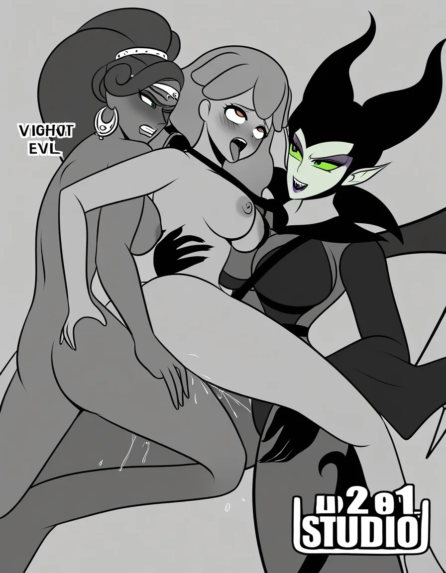 3girls , bao_the_whale_(vtuber) , urbosa, maleficent evil_smile ,wrestling, strap on, orgasm , nude, ahegao , yuri , sex, pussy_juice , angry , catfight, hentai_studio_quality, hentai_studio_quality