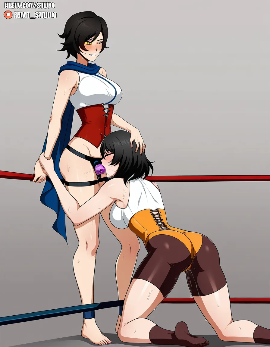 Best_quality highly_detailed, from_side ,  cinder_fall_(rwby)  , sailor_uranus , 2girls yuri sex ,wrestling_ring wrestling defeated, pussy_juice orgasm , sweat strap-on oral fellatio kneeling head_grab, hentai_studio_quality, hentai_studio_quality, hentai_studio_quality, hentai_studio_quality, hentai_studio_quality