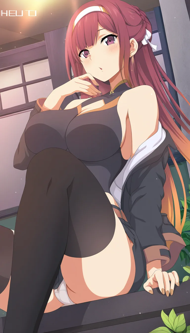 highly detailed, vibrant, 1girl, fingernails, panties, masturbation, leaf, anime style