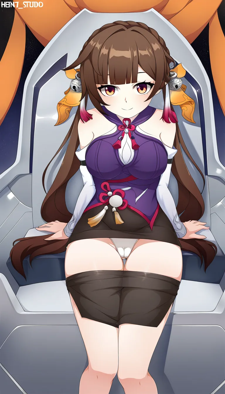 Masterpiece, honkai star rail, 1girl, Sushang, Cameltoe, Easy going smile, medium breasts, sitting, thighs together, medium thighs, outfit, looking at viewer, dry panties, Space ship corridor.,,, value:0.1 for: hentai_studio_quality.,,, hentai_studio_quality, hentai_studio_quality, hentai_studio_quality, hentai_studio_quality, hentai_studio_quality, hentai_studio_quality, hentai_studio_quality, hentai_studio_quality, hentai_studio_quality, hentai_studio_quality, hentai_studio_quality