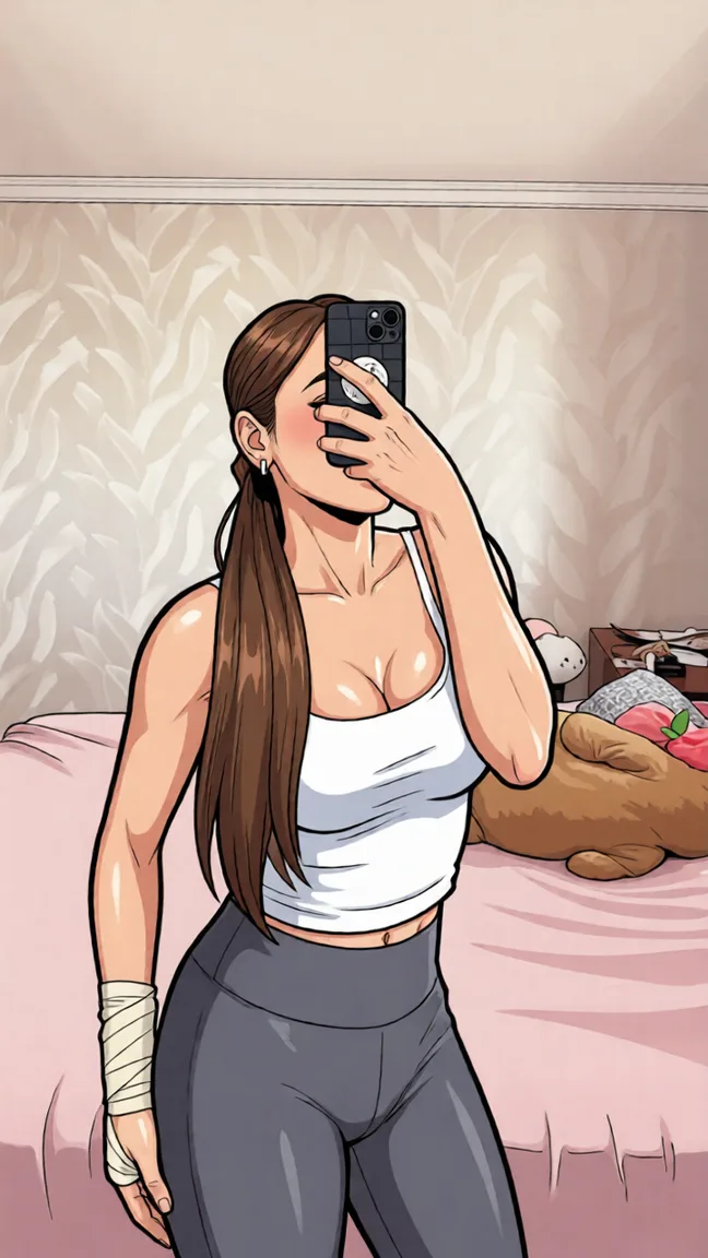Порно голая. Redraw the entire picture as hentai artwork: bold ink outlines, saturated flat colour, glossy cel shading and exaggerated stylised anatomy in the usual manga proportions. The background is drawn in the same style. Nothing in the frame keeps its photographic appearance.