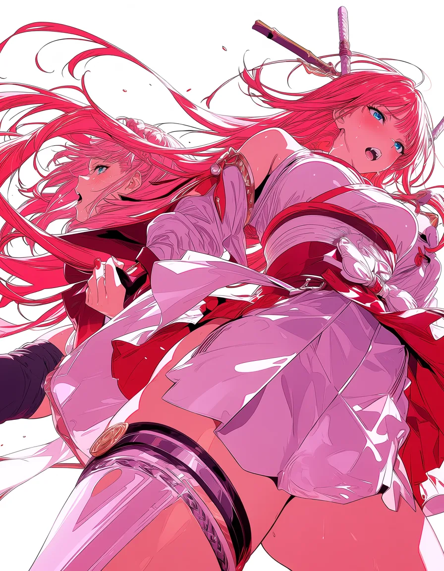 masterpiece, best quality, score_7, newest, anime screenshot, official art, Futanari, Realistic style, Maximum detail, hyperrealistic, (dynamic side angle:1.5), Anime style illustration, hentai, (2girls), go-toubun_no_hanayome characters, (nakano ichika and nakano Nino), standing, in a doggy-style position, horny face, small medium breasts, futanari girls, sex, dynamic pose, (score_9, score_8_up, score_7_up, masterpiece), bright white background, (flat color:1.3), hard cel shading, thin crisp lineart, high key daylight, vivid primary palette, bright clean background