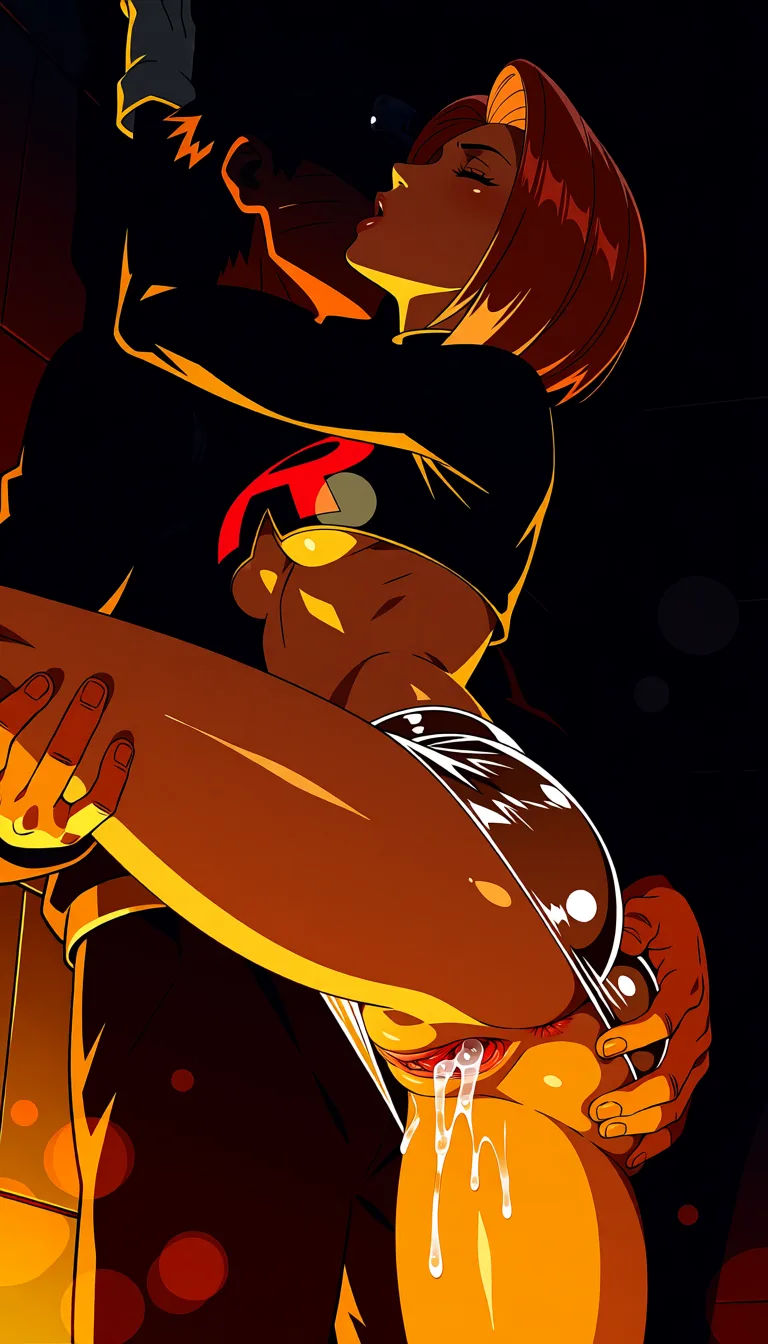 masterpiece, best quality, score_7, newest, highres, absurdres, anime coloring, kim possible (Kim possible) bright lights in jail cell fucked from behind by uzumaki Naruto cum inside alternate_costume, see-through_clothes, revealing_clothes, white team rocket uniform breasts_out, dutch_angle, grabbing_from_behind, double leg lifted against cell, moaning, anal sex, spread pussy, gropped from behind, wet clothing, kissing neck, upskirt, no underwear, latex miniskirt hentai 1, glossy shiny skin, wet highlights, (dim warm lighting:1.2), dramatic rim light, deep shadows, dark bokeh background, sensual mood