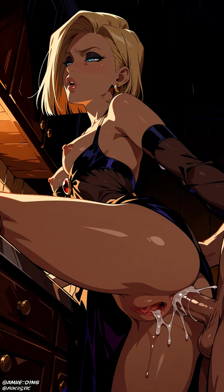 masterpiece, best quality, score_7, newest, highres, absurdres, anime coloring, Android 18, Raven (dc), morning sunshine, kitchen, purple skin Disneys princess jasmine (Aladdin), black eyeshadow, revealing_clothes, black see-through_clothes, sex_from_behind, breasts_out, fucked from behind by uzumaki naruto, cum inside, half-closed_eyes, kissing neck, pussy_juice, doggystyle, grabbing_from_behind, grabbing_another's_breast, dutch_angle, leg lifted, fucked in ass, smaller breasts, facing_viewer, anal sex, heavy_breathing orgasm, spread pussy, anal, no underwear, raven (dc), glossy shiny skin, wet highlights, (dim warm lighting:1.2), dramatic rim light, deep shadows, dark bokeh background, sensual mood