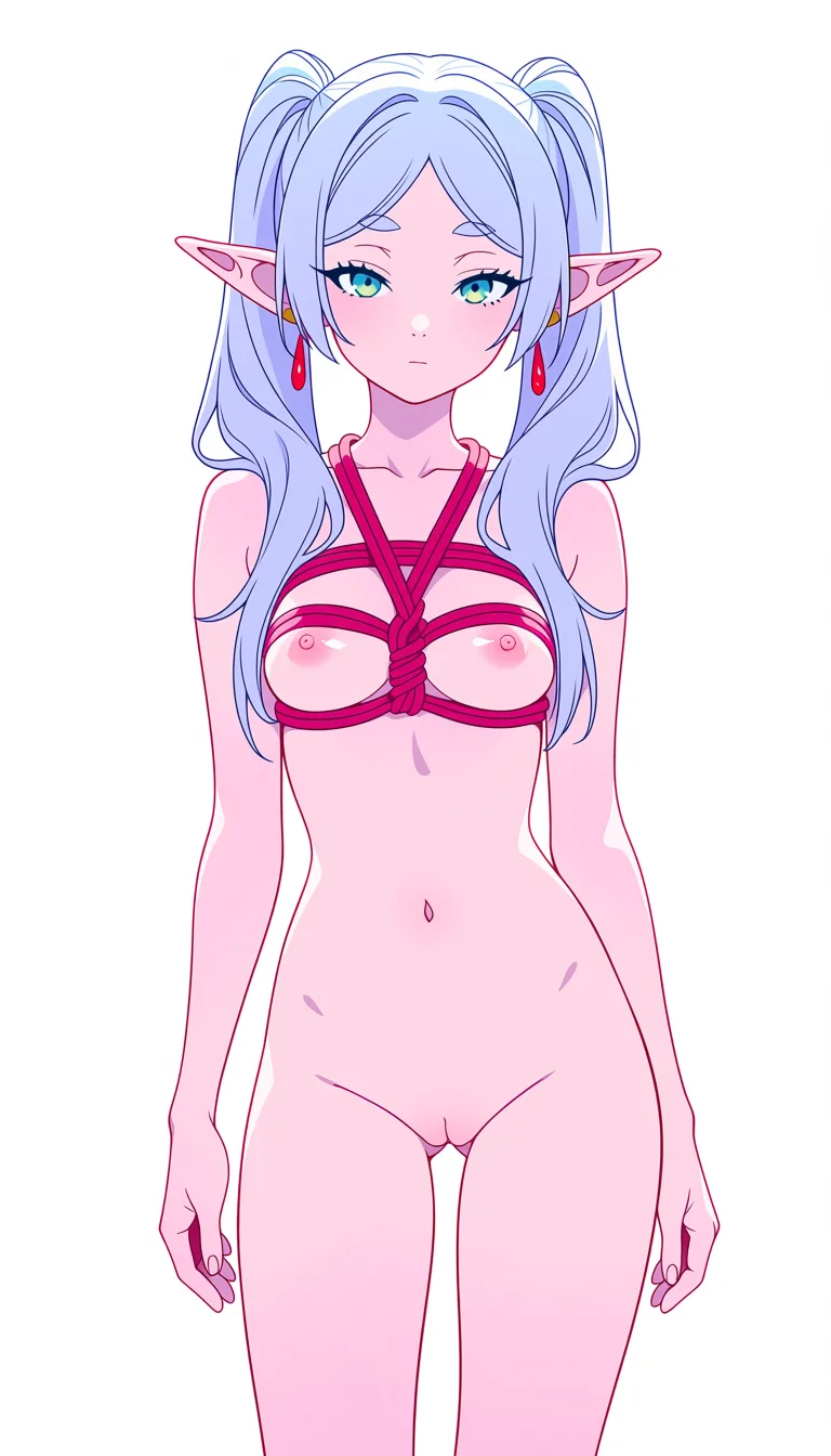 masterpiece, best quality, score_7, newest, webtoon, manhwa, digital coloring, 1girl, underboob shibari uncensored
frieren, clean vector lineart, soft gradient cel shading, pastel palette, gentle ambient light, minimal background