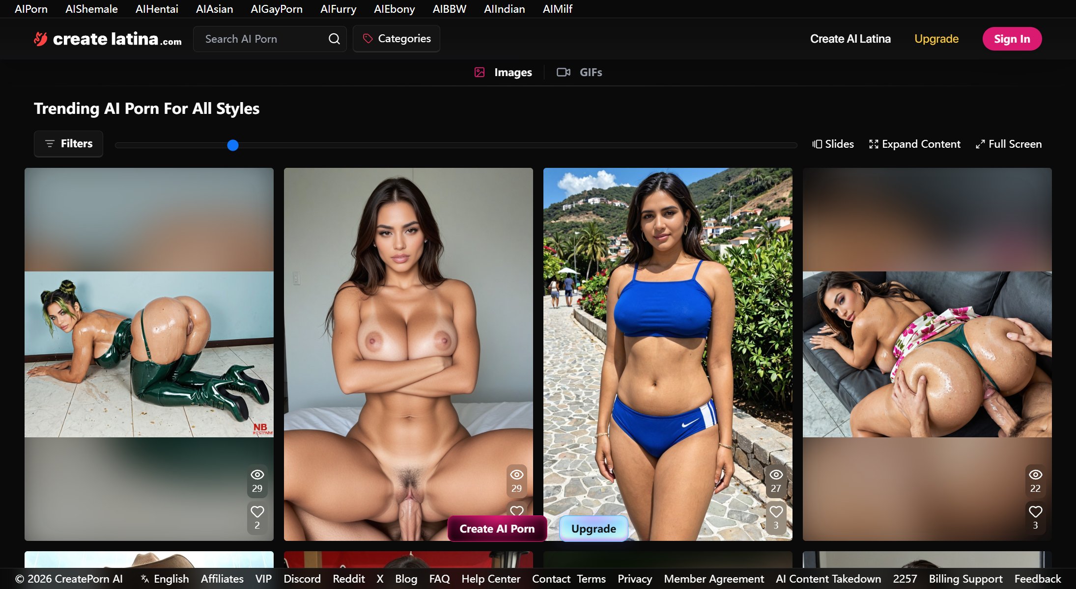 Create Latina homepage