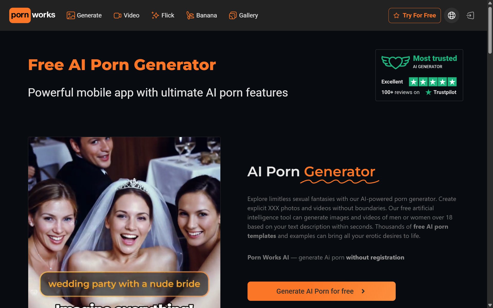 PornWorks AI homepage