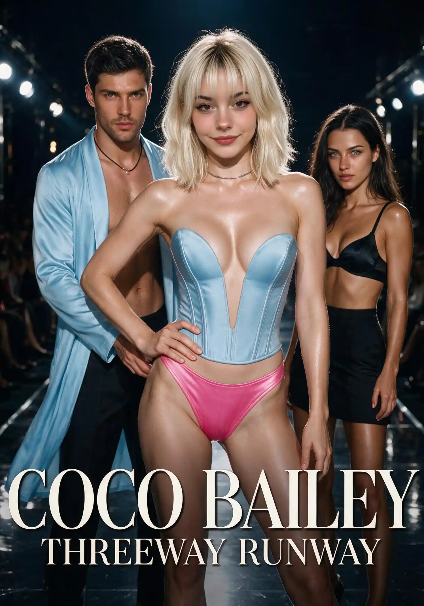 Coco Bailey: Threeway Runway — AI porn shorts series on candy-ai